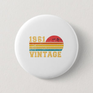 Retro Vintage Zonsondergang 1961 Verjaardag Ronde Button 5,7 Cm
