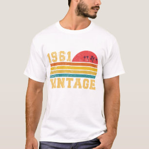 Retro Vintage Zonsondergang 1961 Verjaardag T-shirt