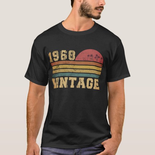 Retro Vintage Zonsondergang 1968 Verjaardag T-shirt (Voorkant)