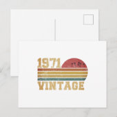 Retro Vintage Zonsondergang 1971 Verjaardag Briefkaart (Voorkant / Achterkant)