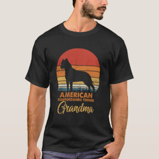 Retro Vintage Zonsondergang Amerikaanse Staffordsh T-shirt