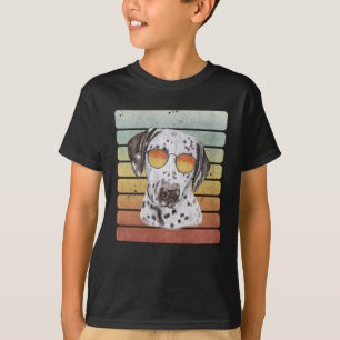 Retro Vintage Zonsondergang Dalmatische Moeder Vad T-shirt