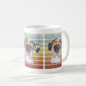 Retro Vintage Zonsondergang Dog Great Dane Mama Pa Koffiemok (Voorkant rechts)
