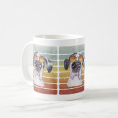 Retro Vintage Zonsondergang Dog Great Dane Mama Pa Koffiemok (Voorkant links)