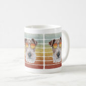 Retro Vintage Zonsondergang Draad Fox Terrier Moed Koffiemok (Voorkant rechts)
