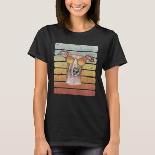 Retro Vintage Zonsondergang Italiaanse Greyhound M T-shirt