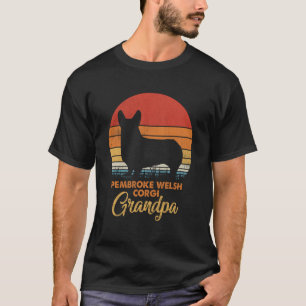 Retro Vintage Zonsondergang Pembroke Welsh Corgi O T-shirt