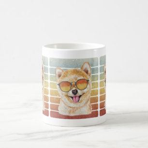 Retro Vintage Zonsondergang Pomeranian Moeder Vade Koffiemok
