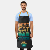 Retro Vintage Zonsondergang Vaderdag Beste Kattenv Schort (Gedragen)