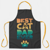 Retro Vintage Zonsondergang Vaderdag Beste Kattenv Schort (Voorkant)
