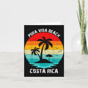 Retro Vintage Zonsondergang Vakantie Costa Rica Pu Kaart