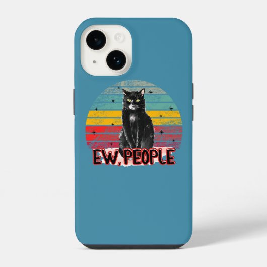 Retro Vintage Zwarte Kat Lekkere Mensen iPhone Hoesje (Achterkant)