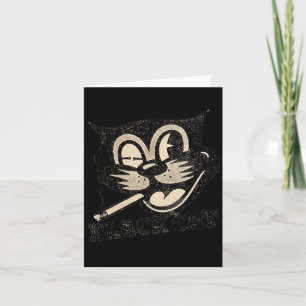 Retro Vintage Zwarte Kat Rokt Halloween Cadeau Kaart