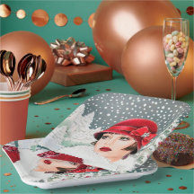 Retro vintonage dames met kerst