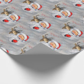 Retro vintonage kerstkerstkerstman cadeaupapier (Hoek)