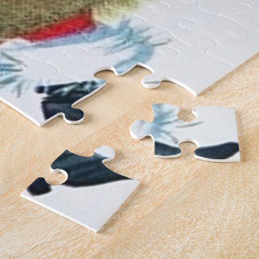 Retro vintonage Kerstman Legpuzzel (Zijkant)