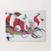 Retro vintonage Kerstman Legpuzzel (Horizontaal)