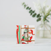 Retro vintonage Kerstman Vierkante Visitekaartje (Staand voorkant)