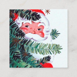 Retro vintonage Kerstman Vierkante Visitekaartje