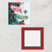 Retro vintonage Kerstman Vierkante Visitekaartje (Voorkant / Achterkant)