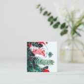 Retro vintonage Kerstman Vierkante Visitekaartje (Staand voorkant)