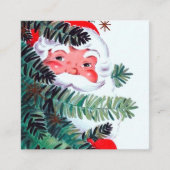 Retro vintonage Kerstman Vierkante Visitekaartje (Voorkant)