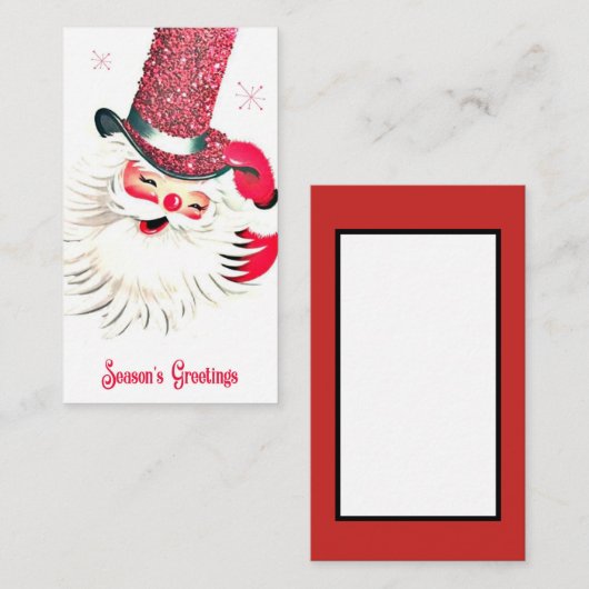 Retro vintonage Kerstmis — bericht toevoegen Visitekaartje (Voorkant / Achterkant)