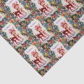 Retro vintonage kerstrendierensoort tissuepapier (Detail)