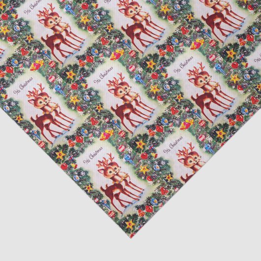 Retro vintonage kerstrendierensoort tissuepapier (Detail)