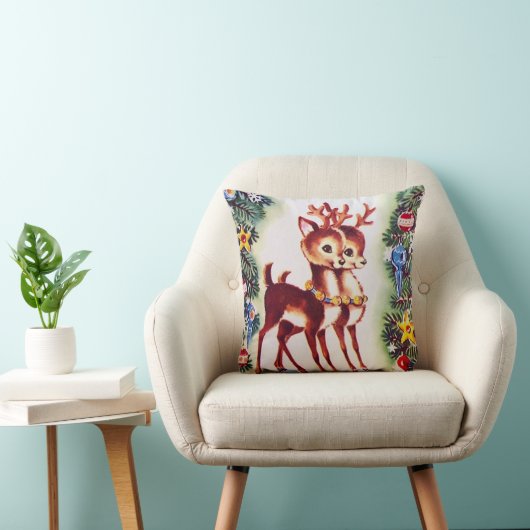 Retro vintonage kerstrenherder decoder kussen (Stoel)