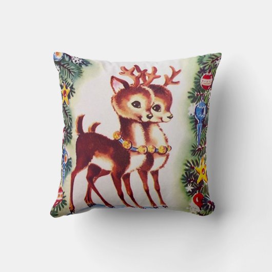 Retro vintonage kerstrenherder decoder kussen (Achterkant)