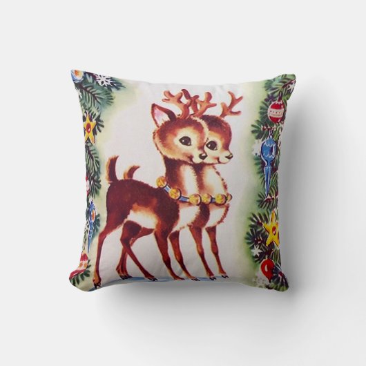 Retro vintonage kerstrenherder decoder kussen (Voorkant)