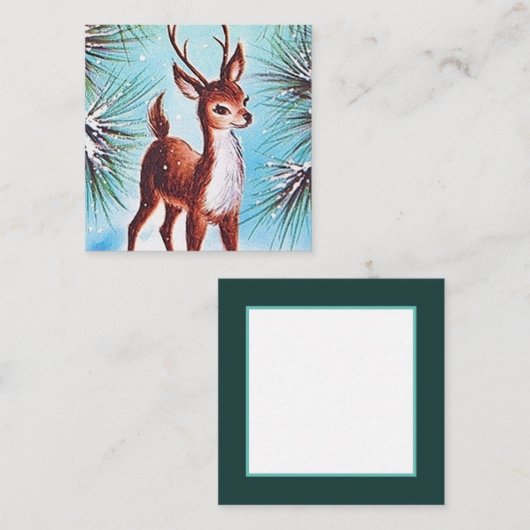 Retro vintonijnrender vierkante visitekaartje (Voorkant / Achterkant)