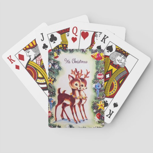 Retro vintonijnrendierrender pokerkaarten (Achterkant)