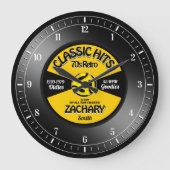 Retro Vinyl 45 Record gepersonaliseerde wandklok (Voorkant)