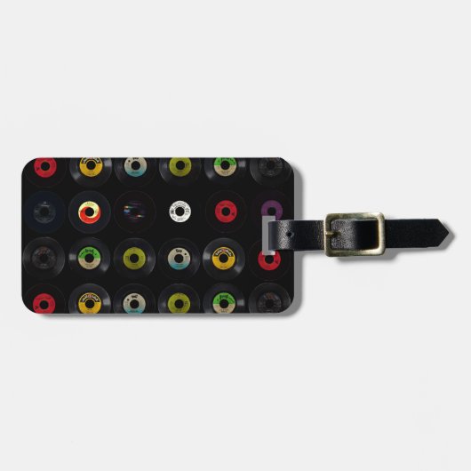 Retro Vinyl 45 Records Bagagelabel (Voorkant horizontaal)