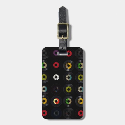 Retro  Vinyl 45 Records Bagagelabel (Voorkant verticaal)