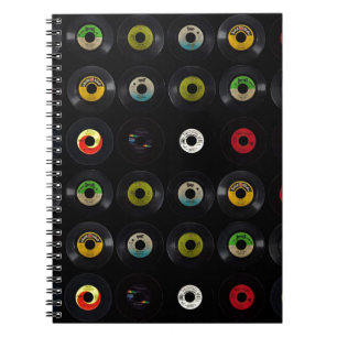 Retro  Vinyl 45 Records Notitieboek