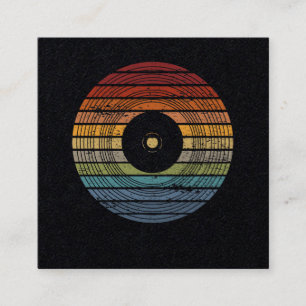 Retro  Vinyl 80s 90s Muziekpartij Disco Gift Vierkante Visitekaartje