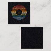 Retro  Vinyl 80s 90s Muziekpartij Disco Gift Vierkante Visitekaartje (Voorkant / Achterkant)