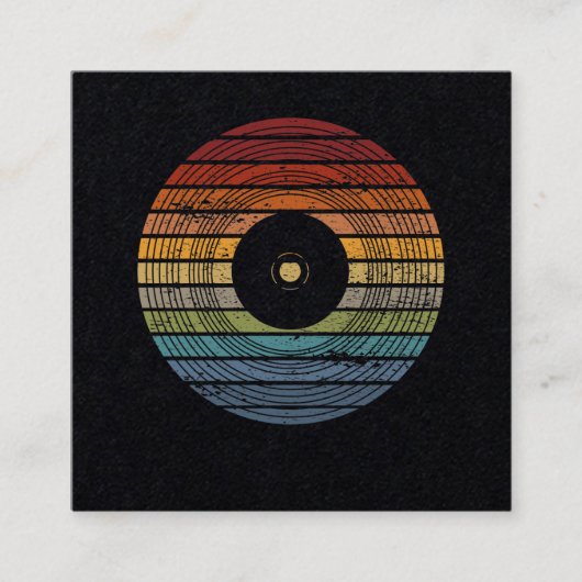 Retro  Vinyl 80s 90s Muziekpartij Disco Gift Vierkante Visitekaartje (Voorkant)