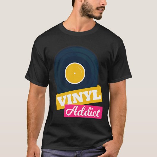 Retro Vinyl Addict  Style Music Lovers T-shirt (Voorkant)