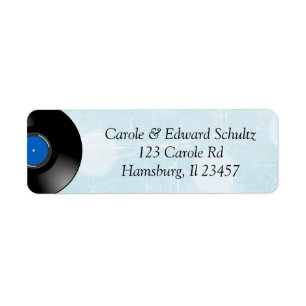 Retro Vinyl Album Blue Record Etiket