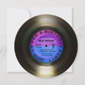 Retro Vinyl Album Disco Style Birthday Party Invit Kaart (Voorkant)