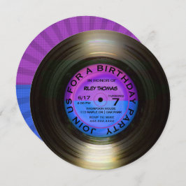 Retro Vinyl Album Disco Style Birthday Party Invit Kaart