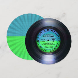 Retro Vinyl Album Disco Style Birthday Party Kaart