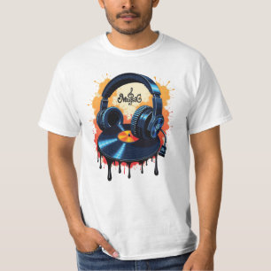Retro Vinyl Beats & Koptelefoons T-shirt