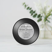 Retro Vinyl Bruids Bruiloft Feest Kaart (Staand voorkant)