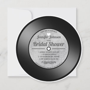 Retro Vinyl Bruids Bruiloft Feest Kaart