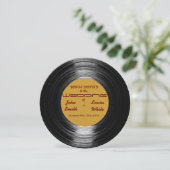 Retro Vinyl bruiloft uitnodiging (Staand voorkant)